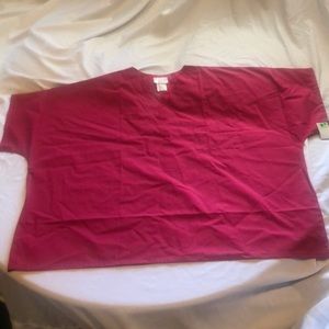 AMS SCRUB UNIFORM SHIRT UNISEX Color:Raspberry Red